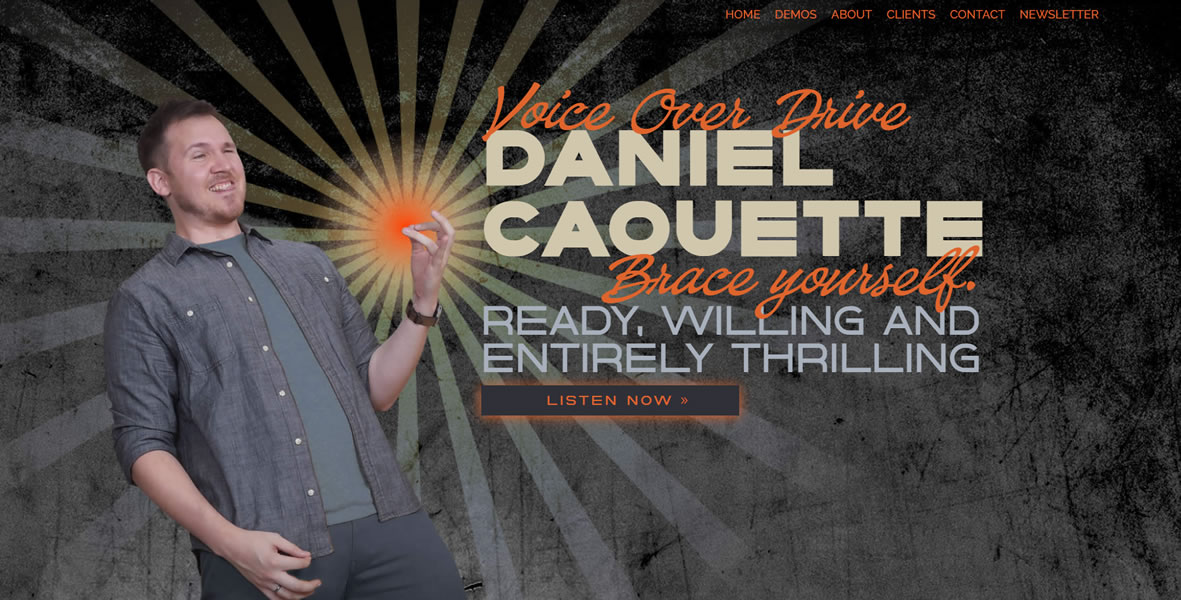 Daniel Caouette voice actor branding and website design by Biondo Studio