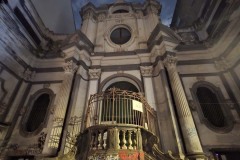 A rare abandoned graffiti-tagged church in central Naples.