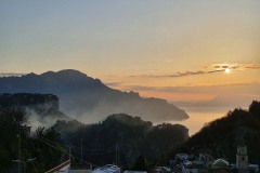 Watching the sun rise from our apartment in Pergola, the top of the hill above the town of Amalfi.
