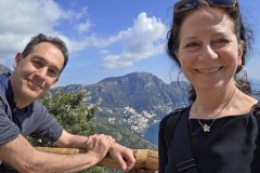 Taking a break to enjoy the scenery.