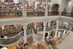 The beautiful 3 floor interior of Carturesti Carusel bookstore.