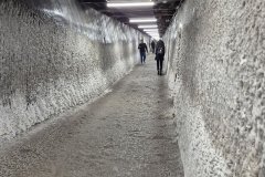 The salt tunnel at Salinas Turda, leading to the underground amusement park.