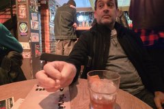 Hanging out with the locals at a cool bar in Brasov.