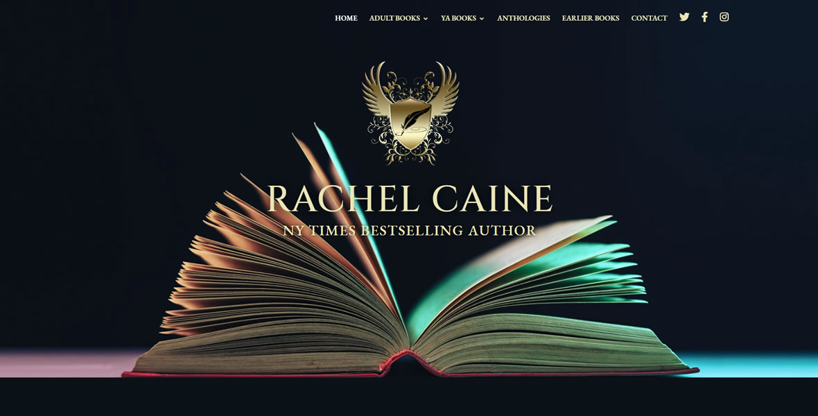 Rachel Caine New York Times Bestselling Author website design and development by Biondo Studio