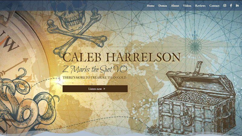 Caleb Harrelson website design and development by Biondo Studio.
