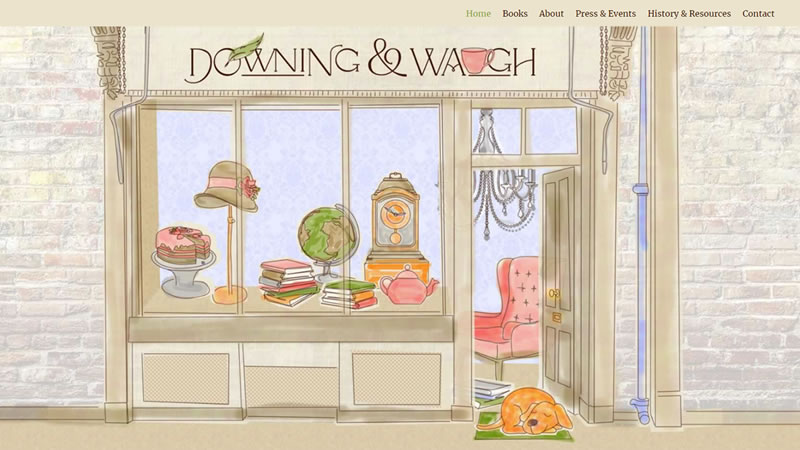 Downing & Waugh author website illustration and development by Biondo Studio