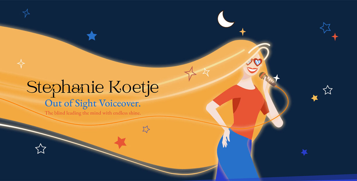 Stephanie Koetje voice actor website illustration and development by Biondo Studio.