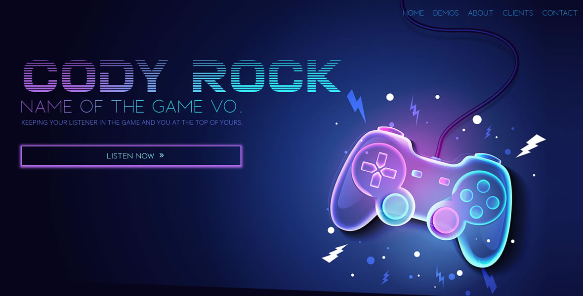 Cody Rock Voiceover website branding and development by Biondo Studio