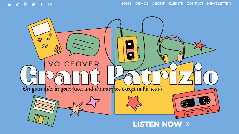 Grant Patrizio branding illustration and website development by Biondo Studio
