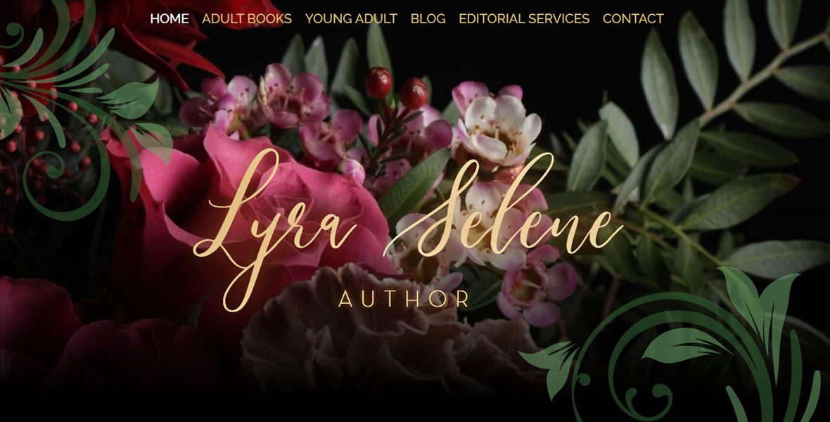 Lyra Selene author website design and development by Biondo Studio