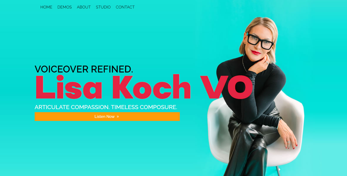 Lisa Koch Voice Actor website design and branding by Biondo Studio.