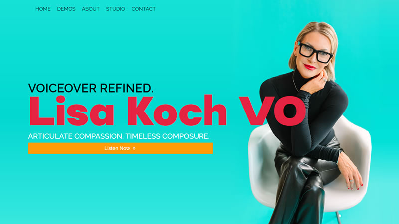 Lisa Koch Voice Actor website design and branding by Biondo Studio.
