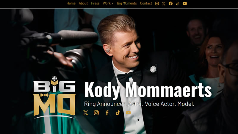 Big Mo Kody Mommaerts website development by Biondo Studio