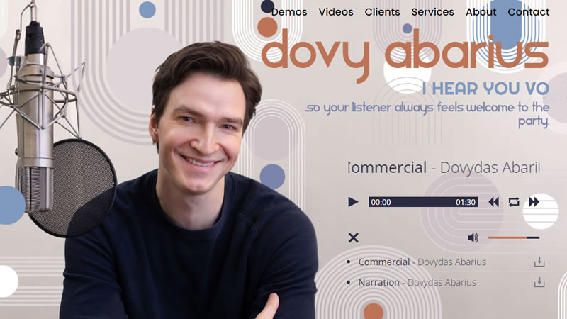 Dovy Abarius website design and development by Biondo Studio
