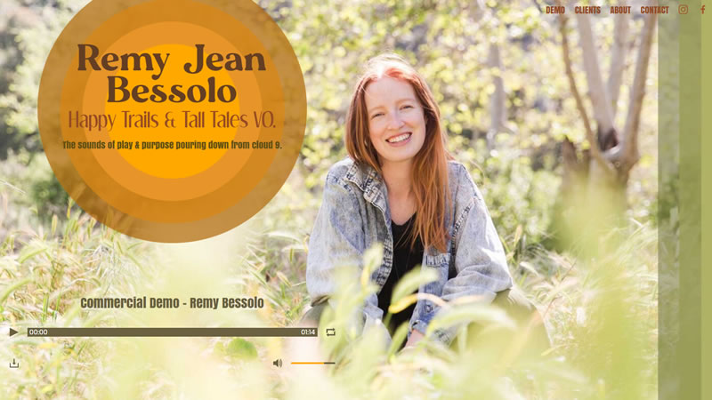 Remy Jean Bessolo voice actor website design and branding by Biondo Studio.