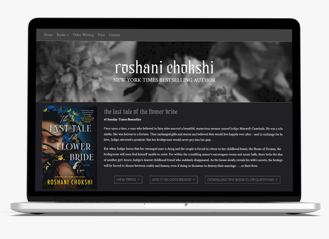 Roshani Chokshi author branding design by Biondo Studio