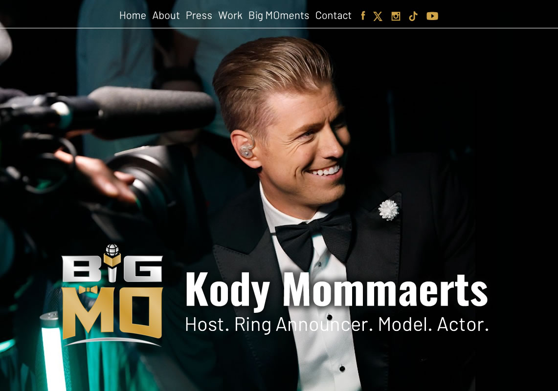 Kody Mommaerts "Big Mo" website designed and developed by Biondo Studio