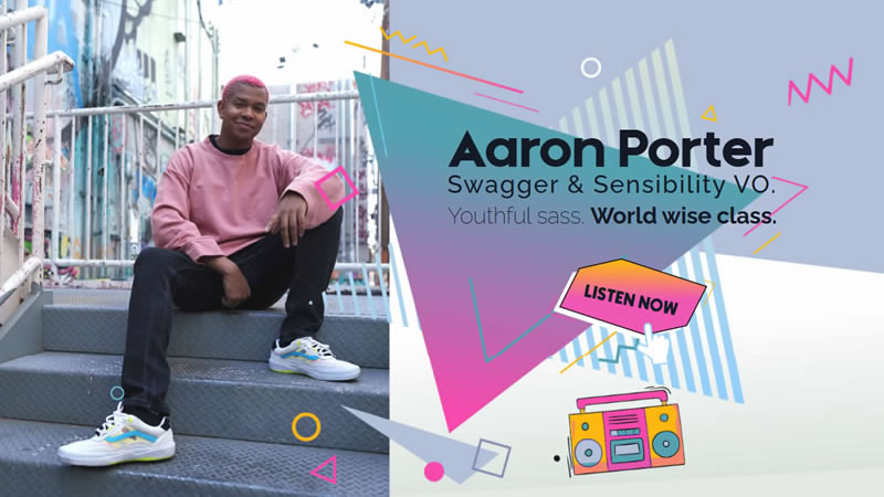 Aaron Porter voice actor website design and development by Biondo Studio