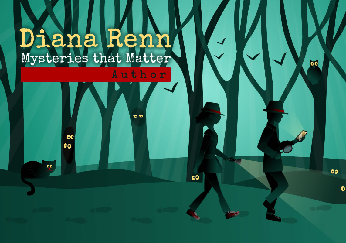 Diana Renn mystery author website illustrated and designed by Biondo Studio