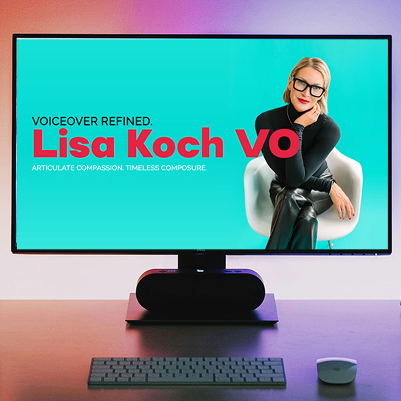 Lisa Koch, voice actor branding, website and print collateral by Biondo Studio
